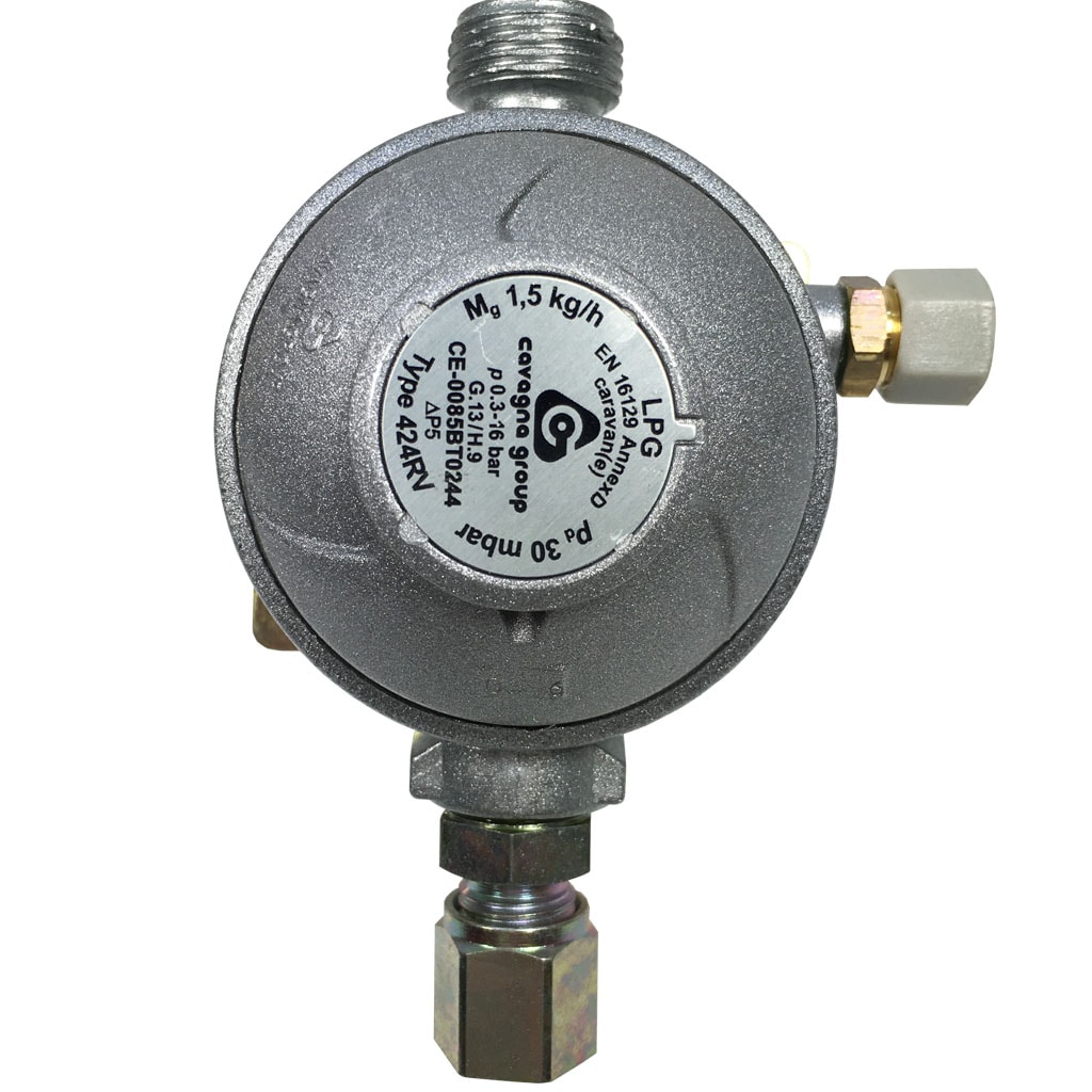 Cavagna 8mm Straight 30mbar Caravan Gas Regulator – Made In France